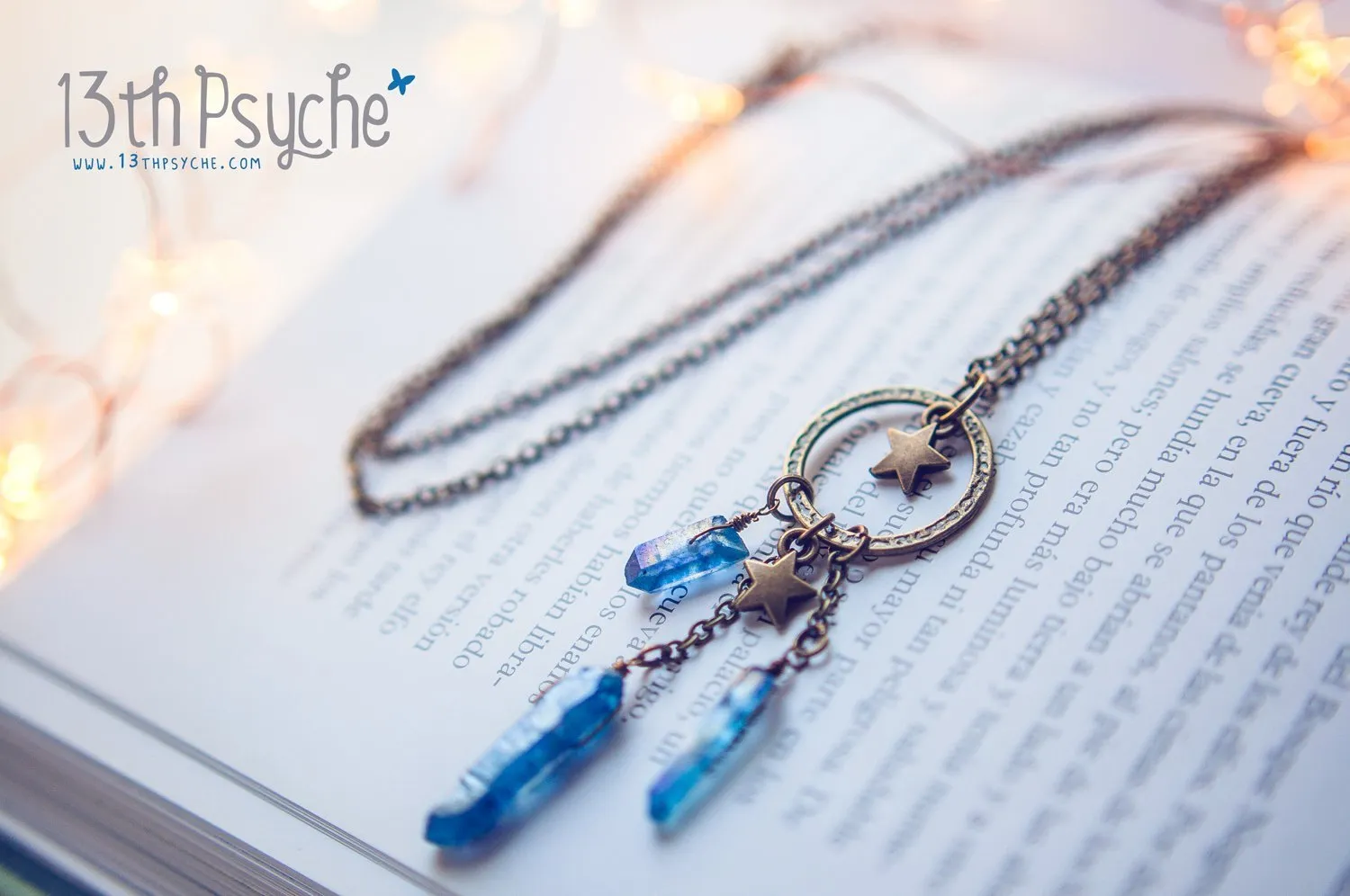Dreamcatcher raw quartz crystal point pendant necklace