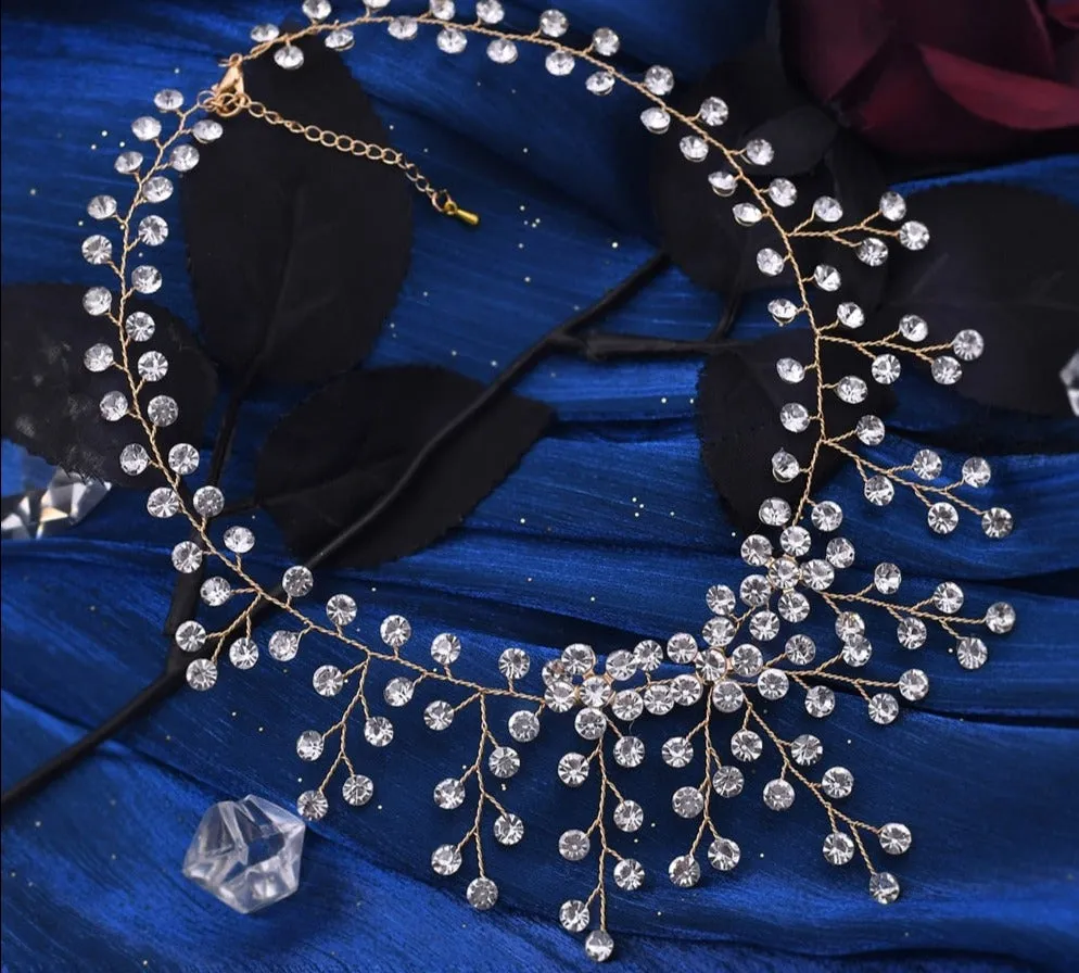 Elegant Crystal Clavicle Bead Chain Choker Bridal Jewelry Necklace