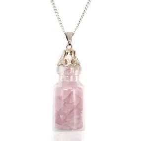 Enchanting Bottled Gemstones Necklace - Rose Quartz | Perfect Gift for Her