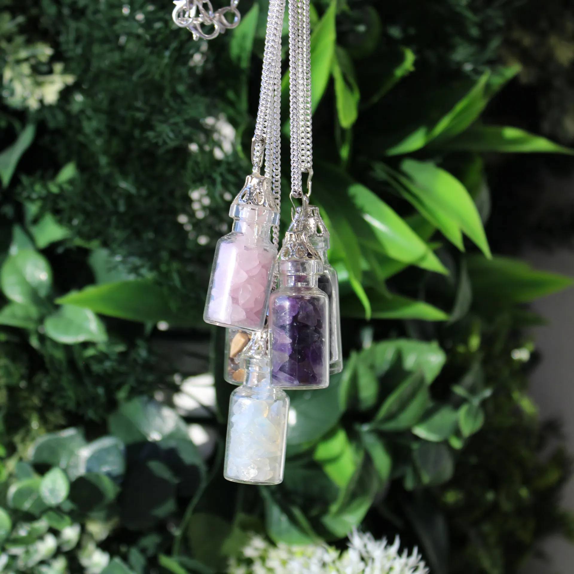 Enchanting Bottled Gemstones Necklace - Rose Quartz | Perfect Gift for Her