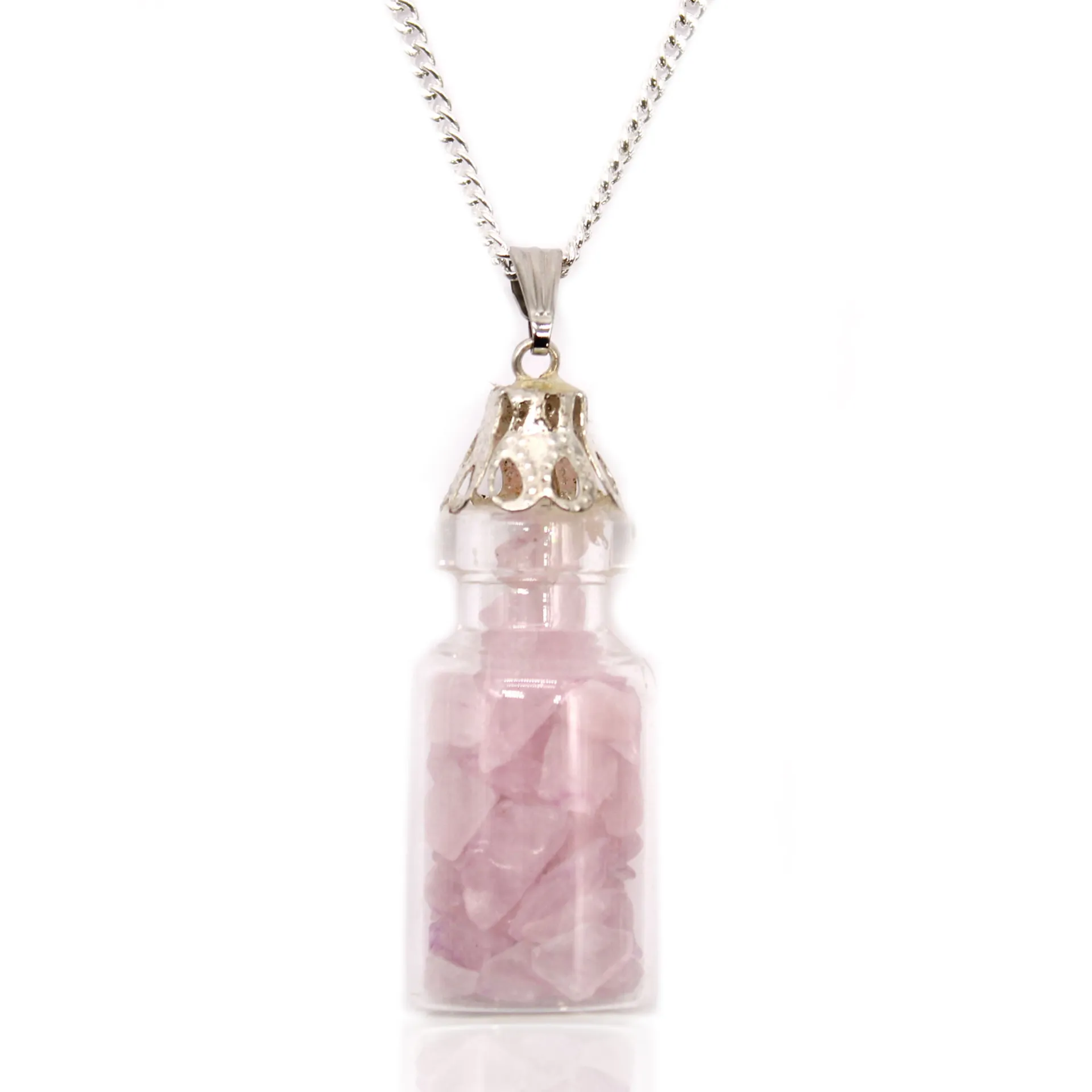 Enchanting Bottled Gemstones Necklace - Rose Quartz | Perfect Gift for Her