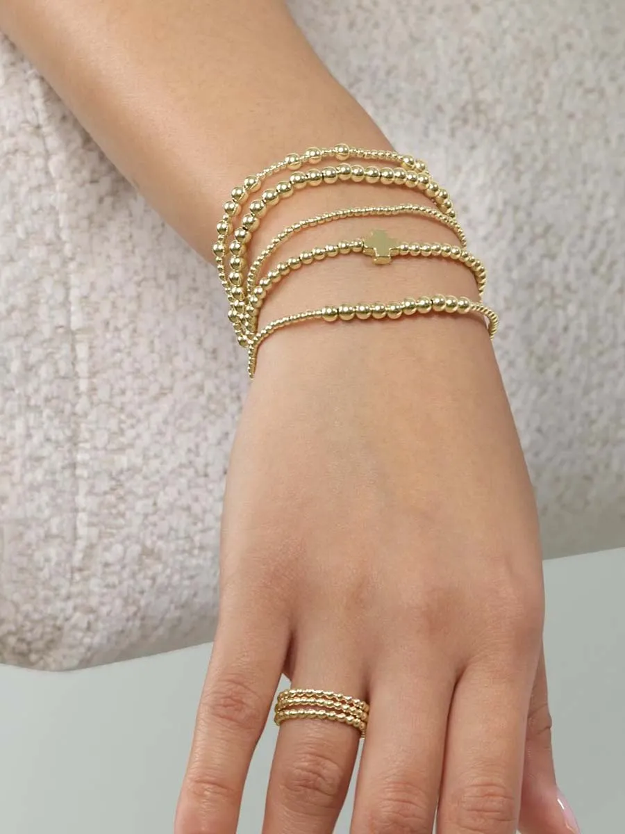 enewton Classic Beaded Bliss Gold Bead Bracelet: 2mm/4mm
