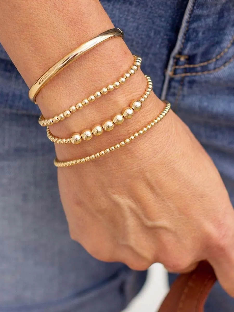 enewton Classic Beaded Bliss Gold Bead Bracelet: 2mm/4mm