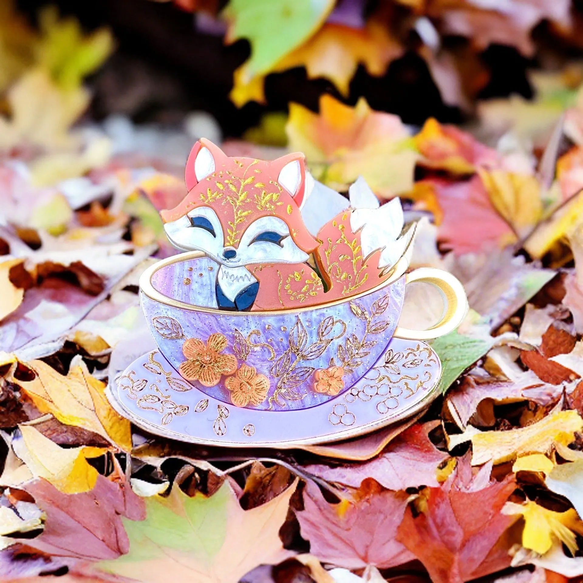 Fall Whisker - brooch - Set of 4