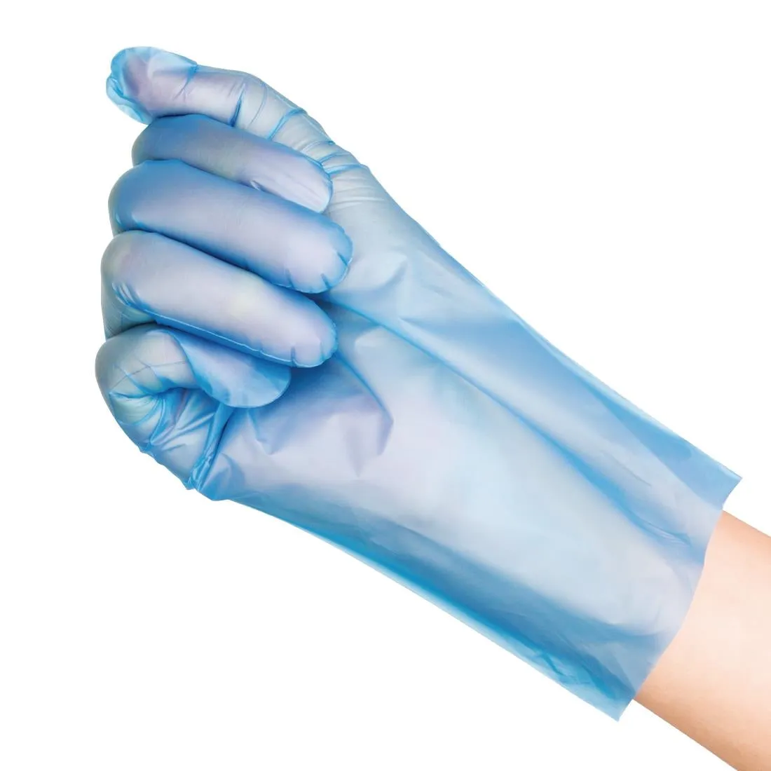 FC488-S Nisbets Essentials Powder-Free TPE Gloves Blue S (Pack of 200)