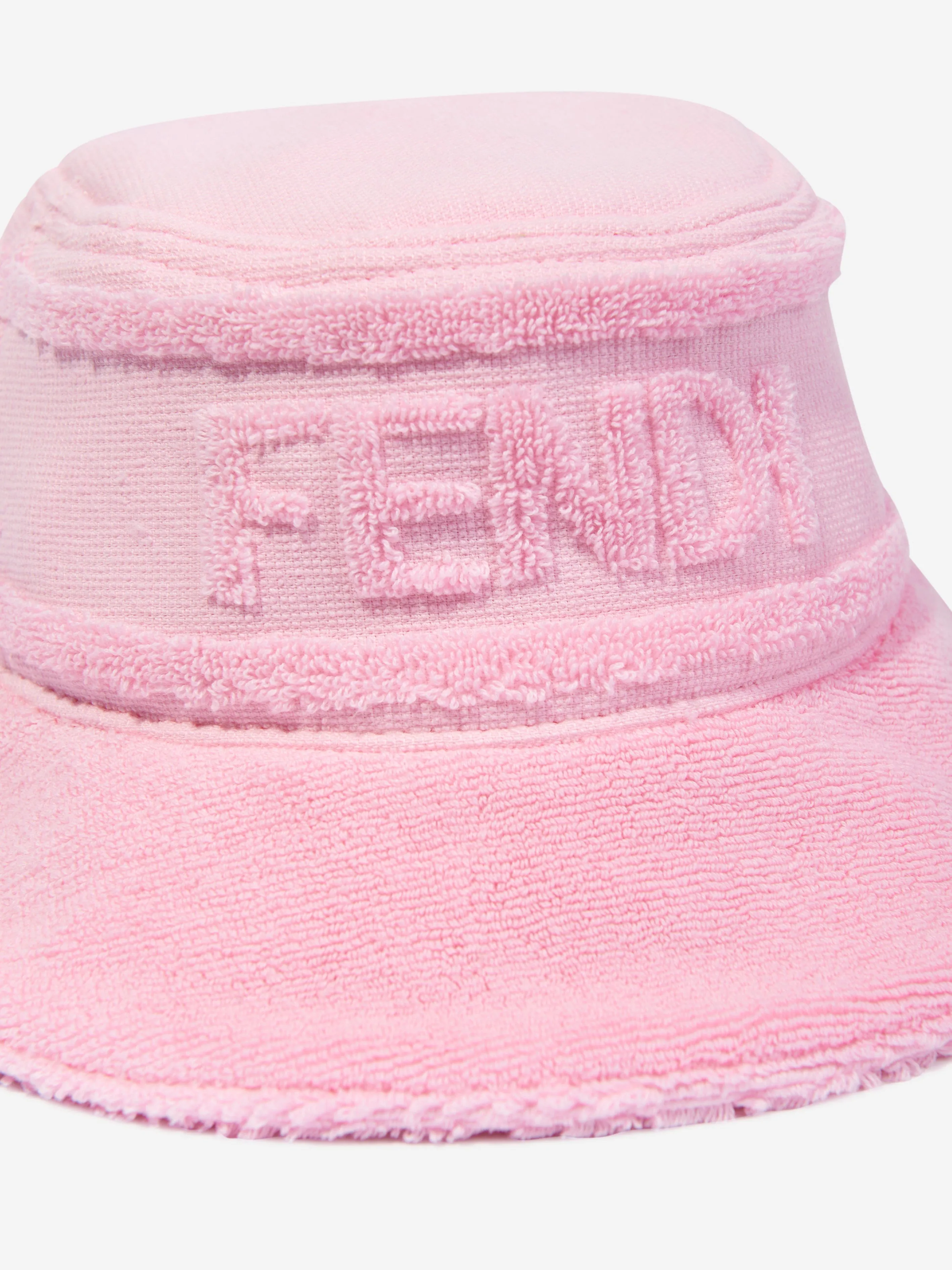 Fendi Girls Logo Bucket Hat in Pink