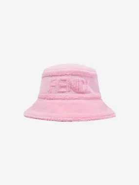 Fendi Girls Logo Bucket Hat in Pink