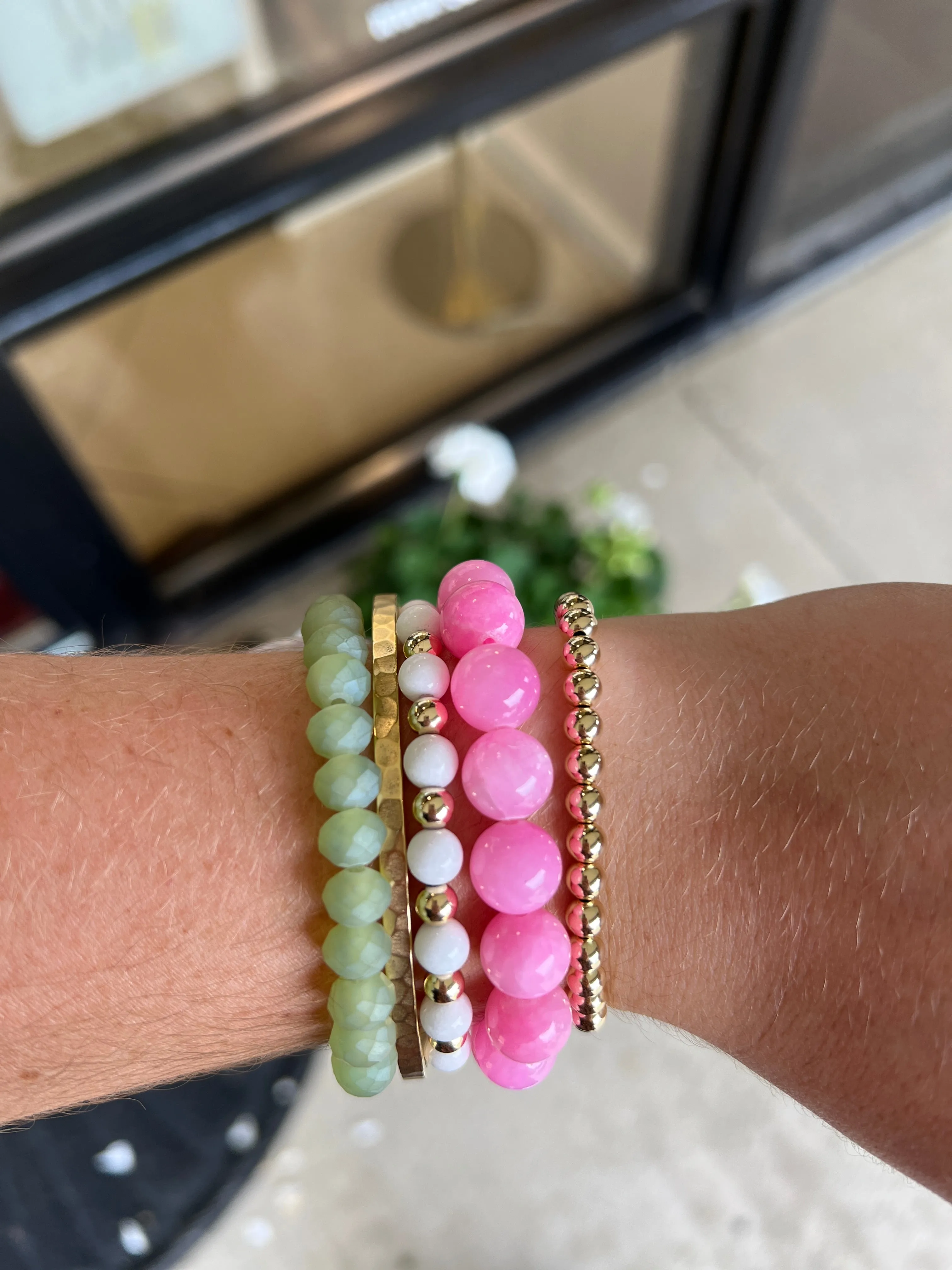 Flamingo Pink Jade 10mm Bracelet