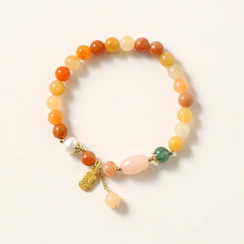 Fortune's Favor: Sterling Silver Jade Beaded Crystal Bracelet