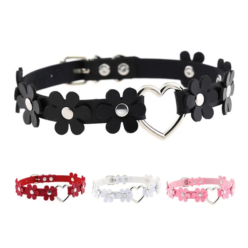 Funki Buys | Necklaces | Women's Sweet Flower Heart Choker Necklace