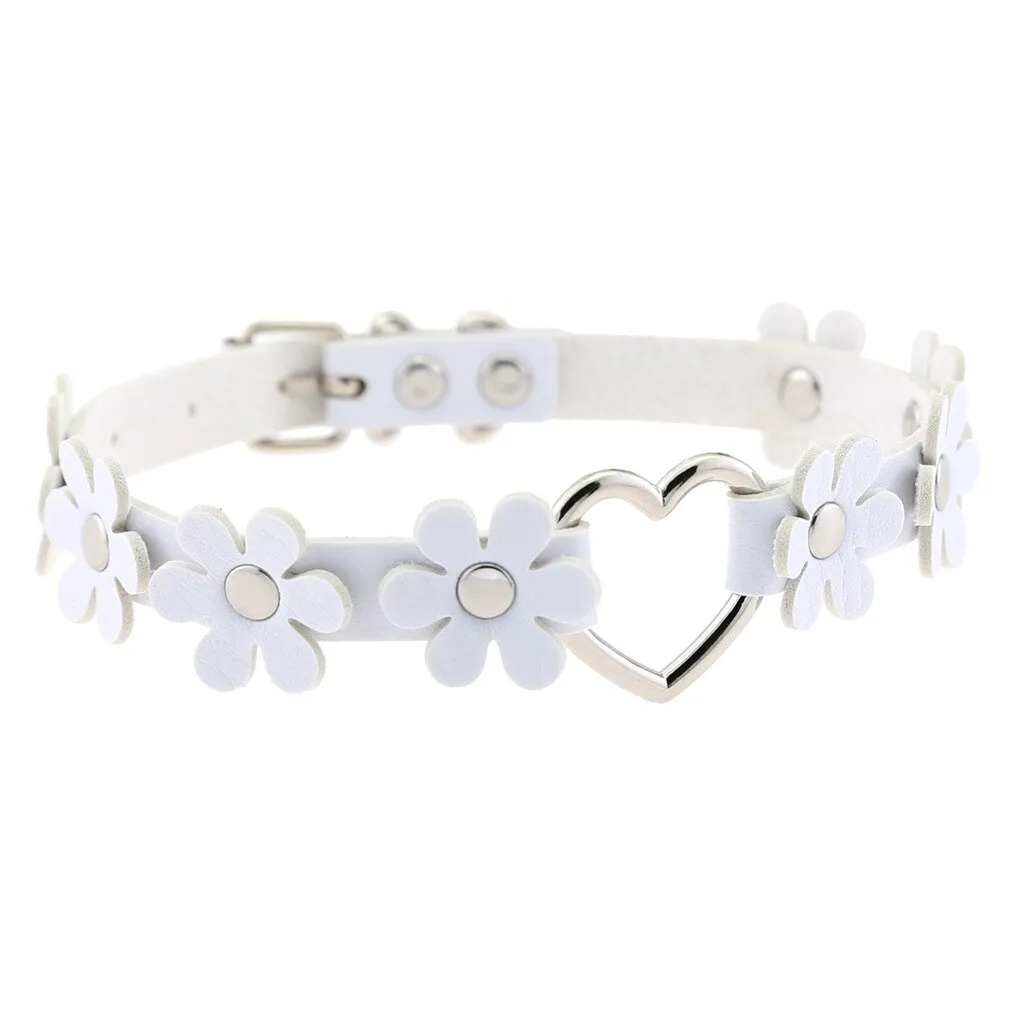 Funki Buys | Necklaces | Women's Sweet Flower Heart Choker Necklace
