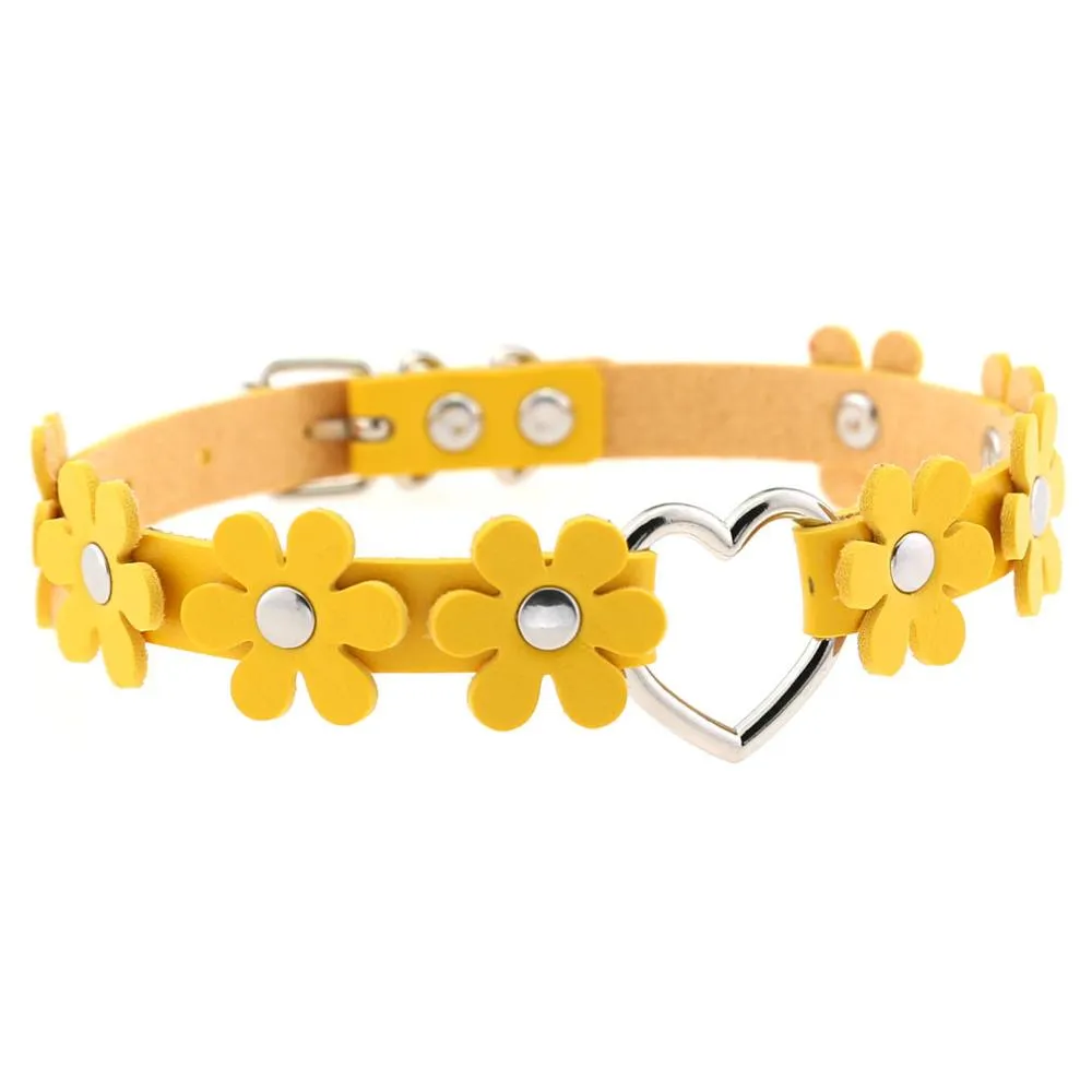Funki Buys | Necklaces | Women's Sweet Flower Heart Choker Necklace