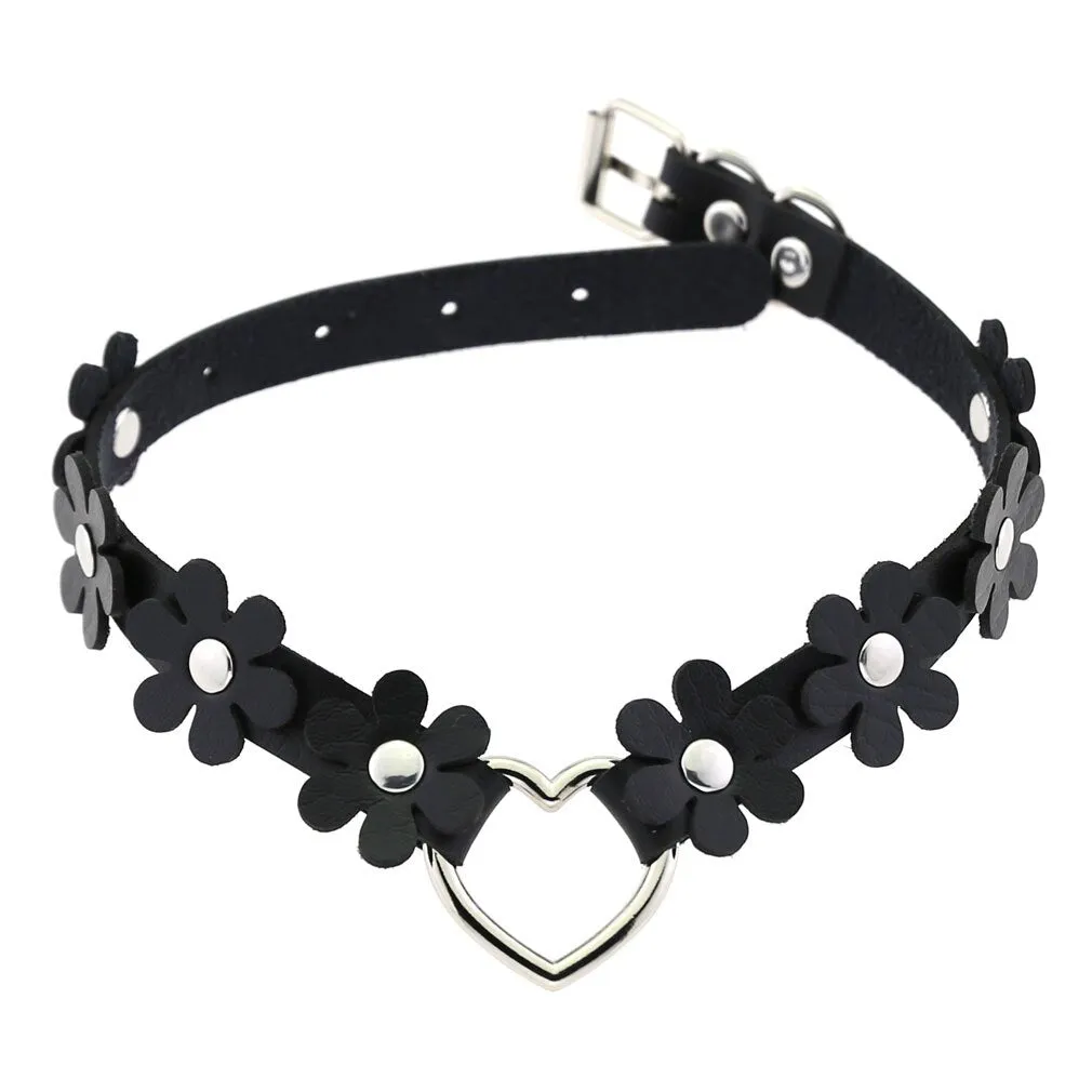 Funki Buys | Necklaces | Women's Sweet Flower Heart Choker Necklace