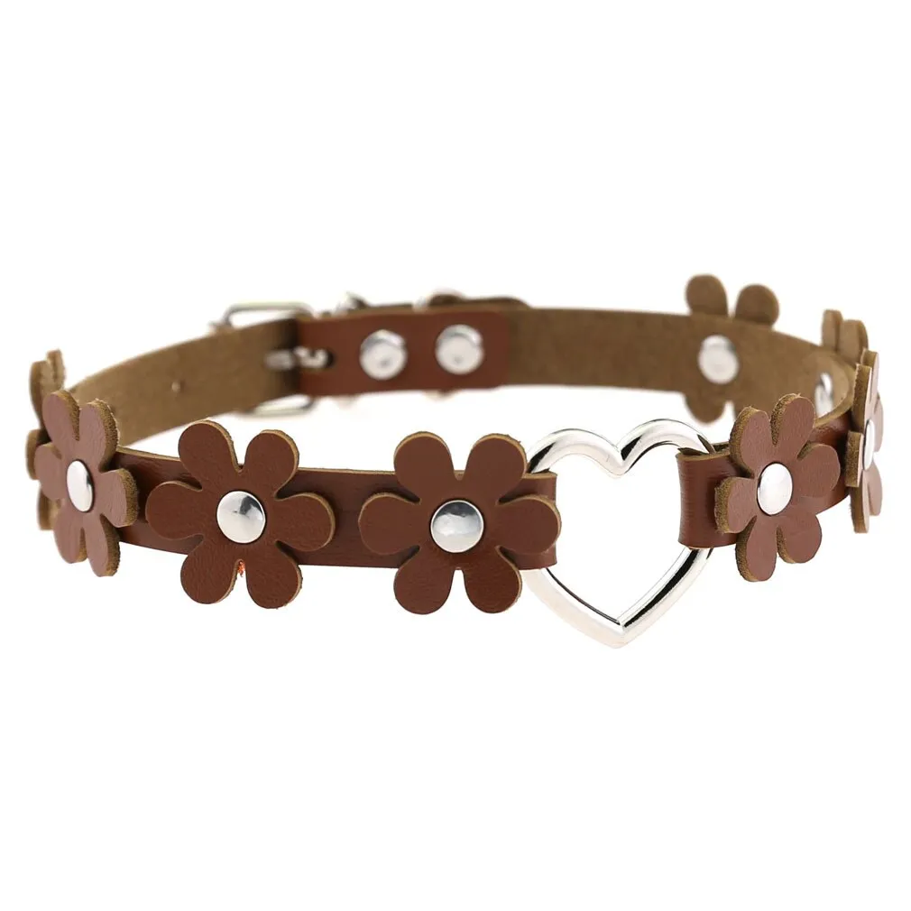 Funki Buys | Necklaces | Women's Sweet Flower Heart Choker Necklace