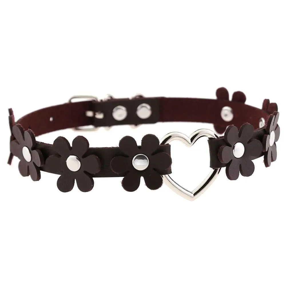 Funki Buys | Necklaces | Women's Sweet Flower Heart Choker Necklace