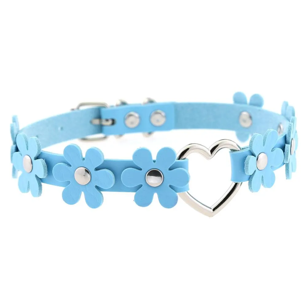 Funki Buys | Necklaces | Women's Sweet Flower Heart Choker Necklace