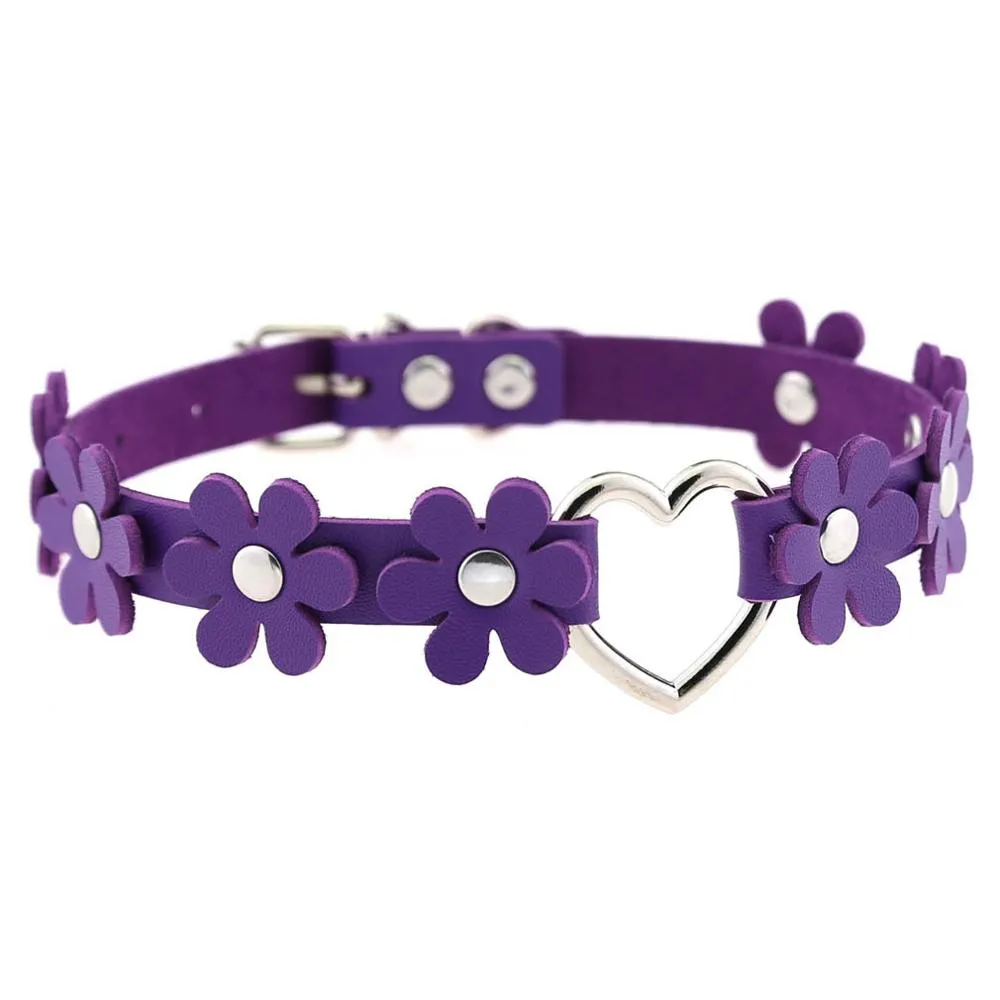 Funki Buys | Necklaces | Women's Sweet Flower Heart Choker Necklace