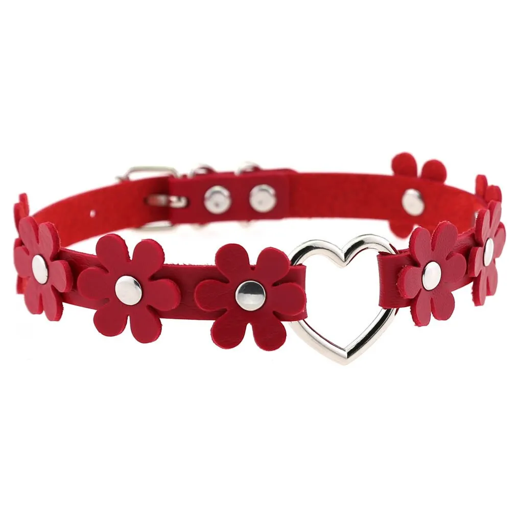 Funki Buys | Necklaces | Women's Sweet Flower Heart Choker Necklace