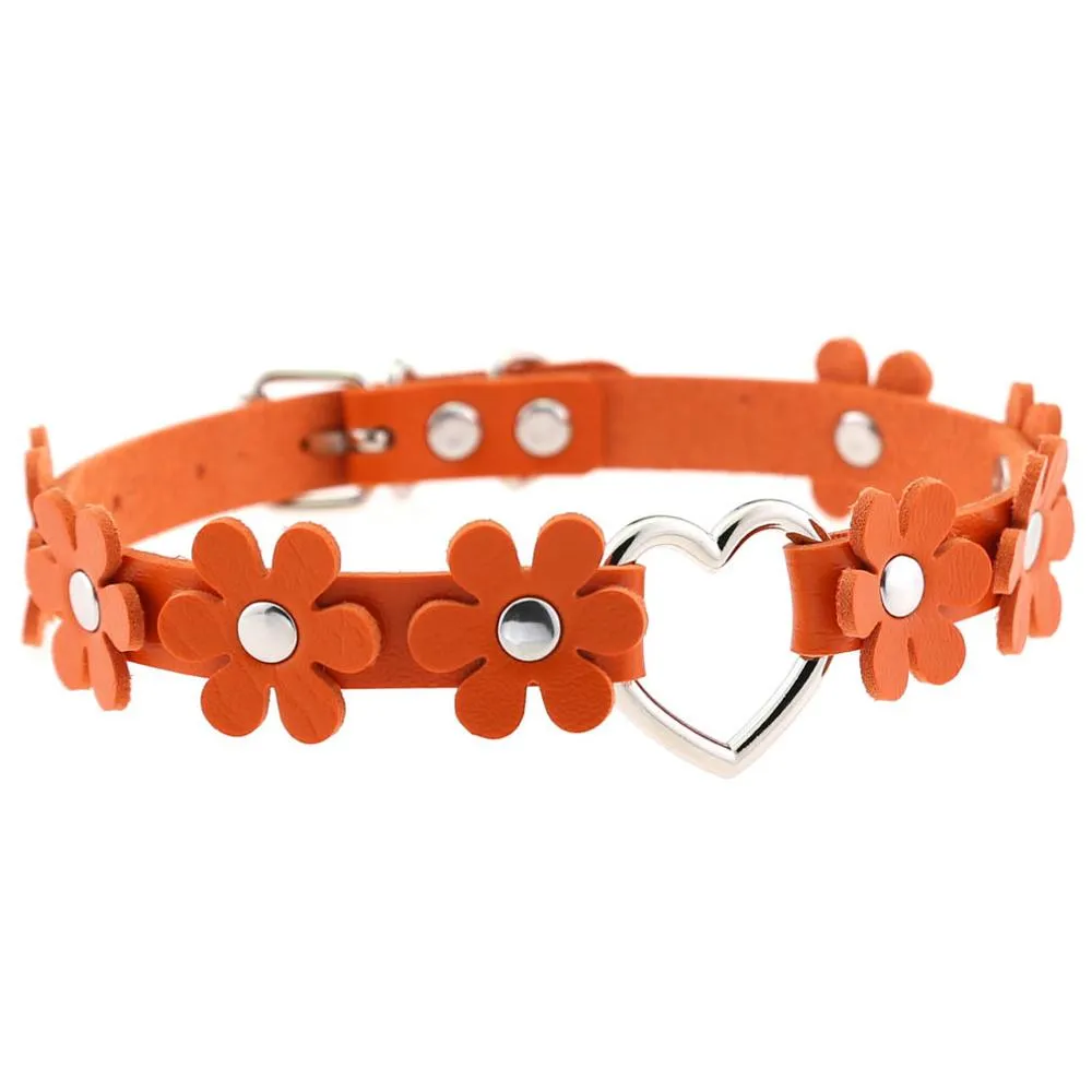 Funki Buys | Necklaces | Women's Sweet Flower Heart Choker Necklace