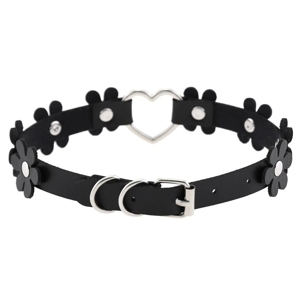 Funki Buys | Necklaces | Women's Sweet Flower Heart Choker Necklace