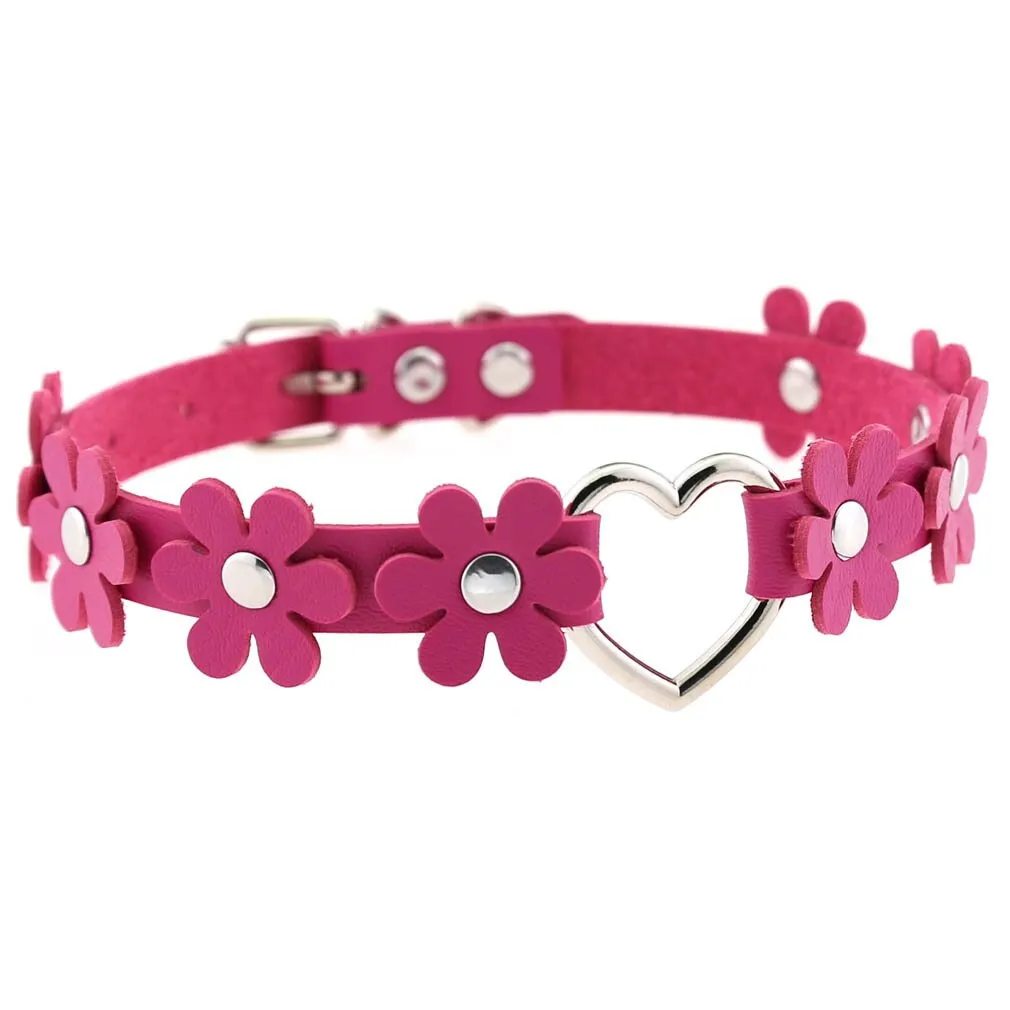 Funki Buys | Necklaces | Women's Sweet Flower Heart Choker Necklace