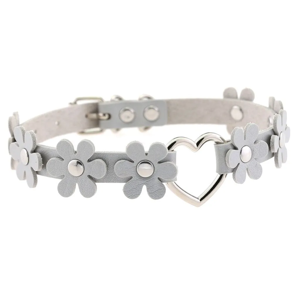 Funki Buys | Necklaces | Women's Sweet Flower Heart Choker Necklace