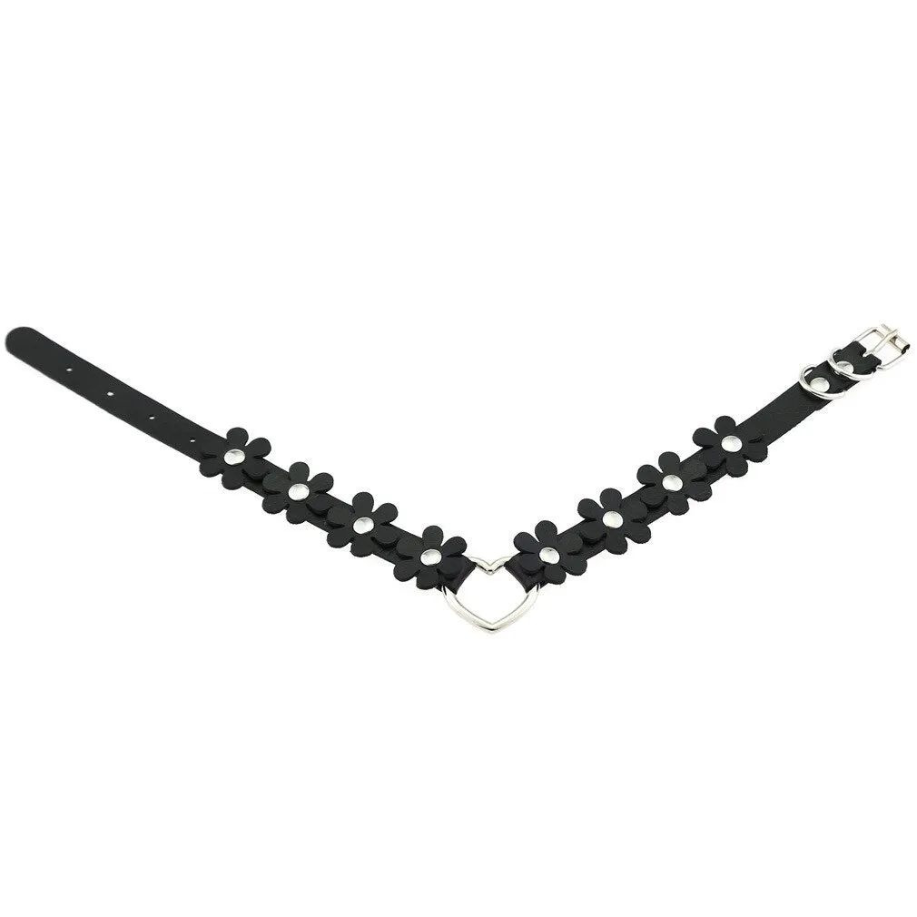 Funki Buys | Necklaces | Women's Sweet Flower Heart Choker Necklace