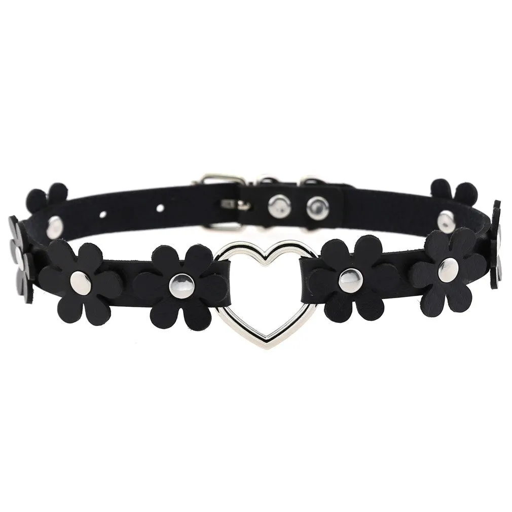 Funki Buys | Necklaces | Women's Sweet Flower Heart Choker Necklace