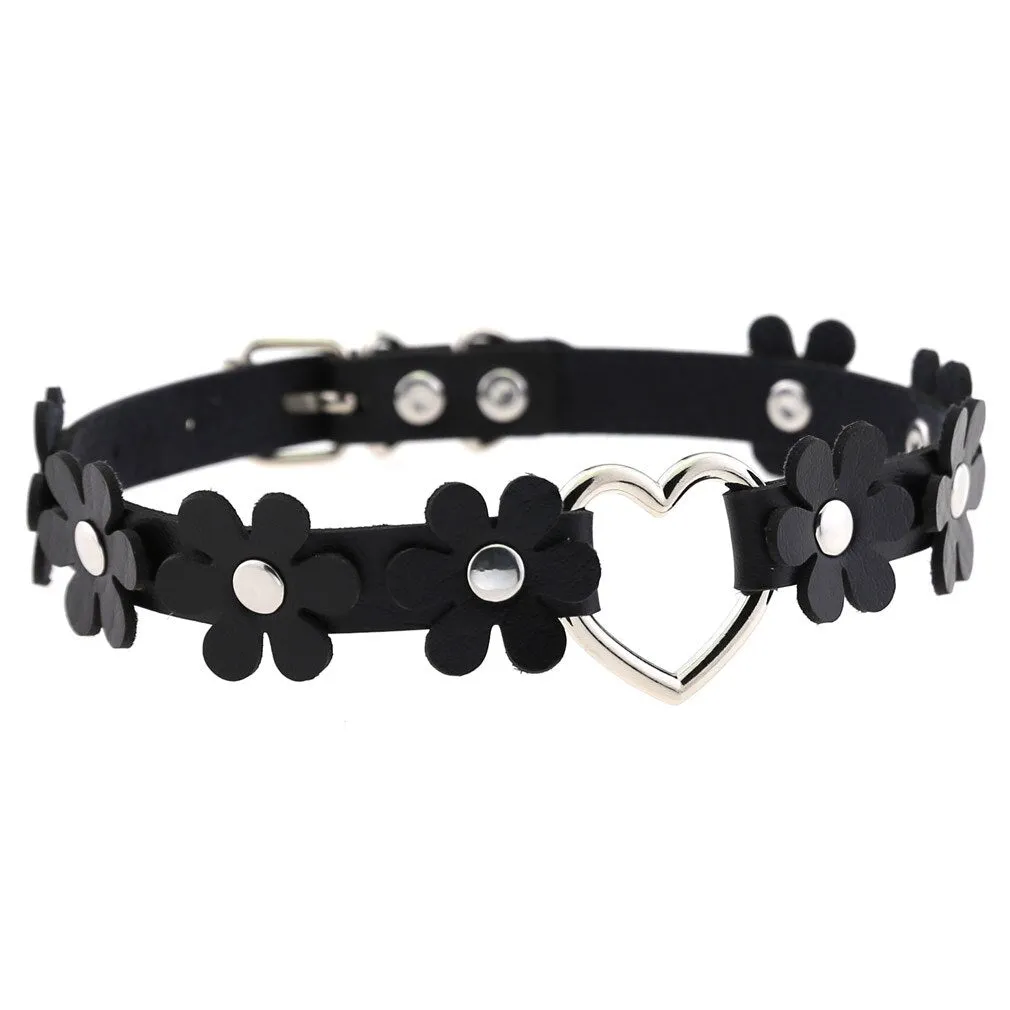 Funki Buys | Necklaces | Women's Sweet Flower Heart Choker Necklace
