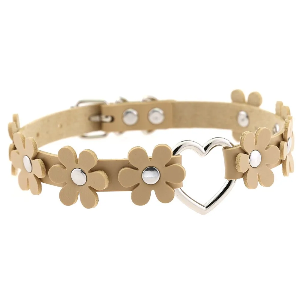 Funki Buys | Necklaces | Women's Sweet Flower Heart Choker Necklace