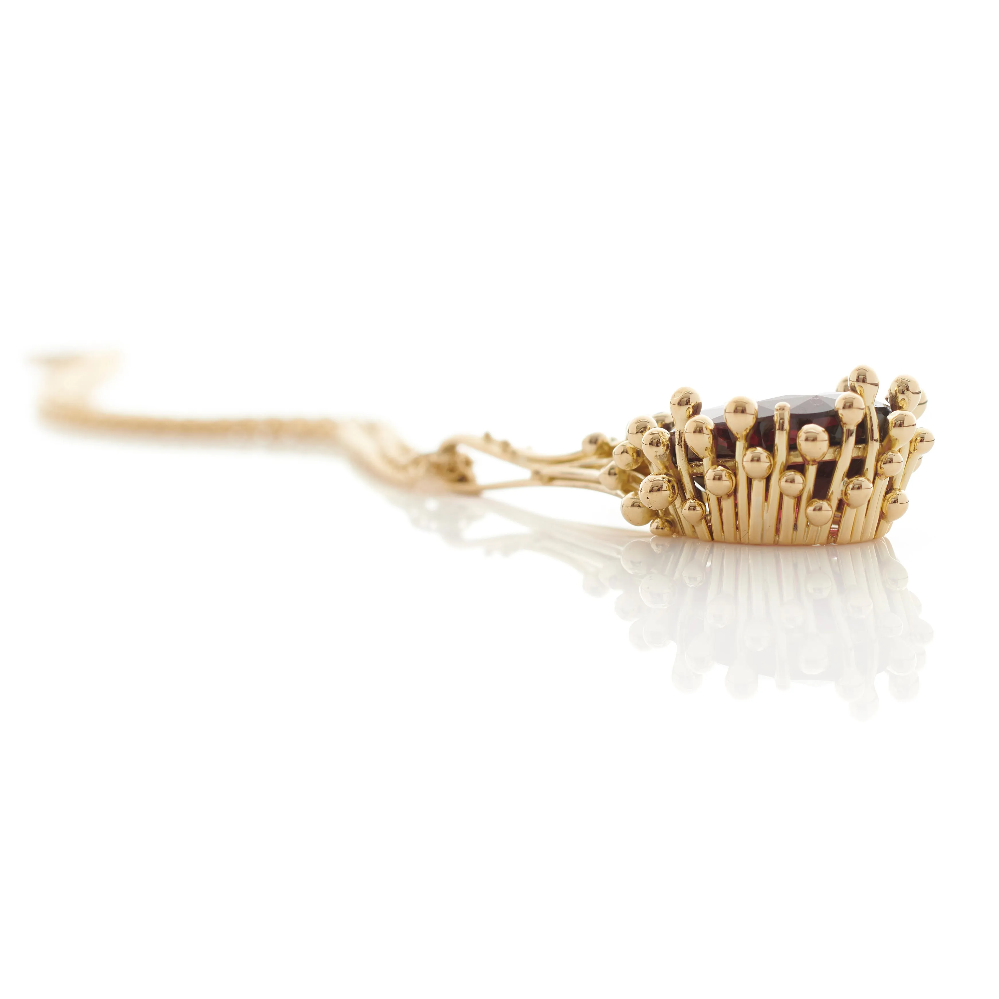 Garnet and Diamond Gold Pendant