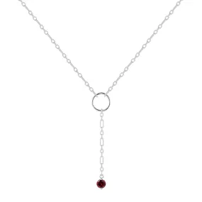 Garnet Drop Necklace