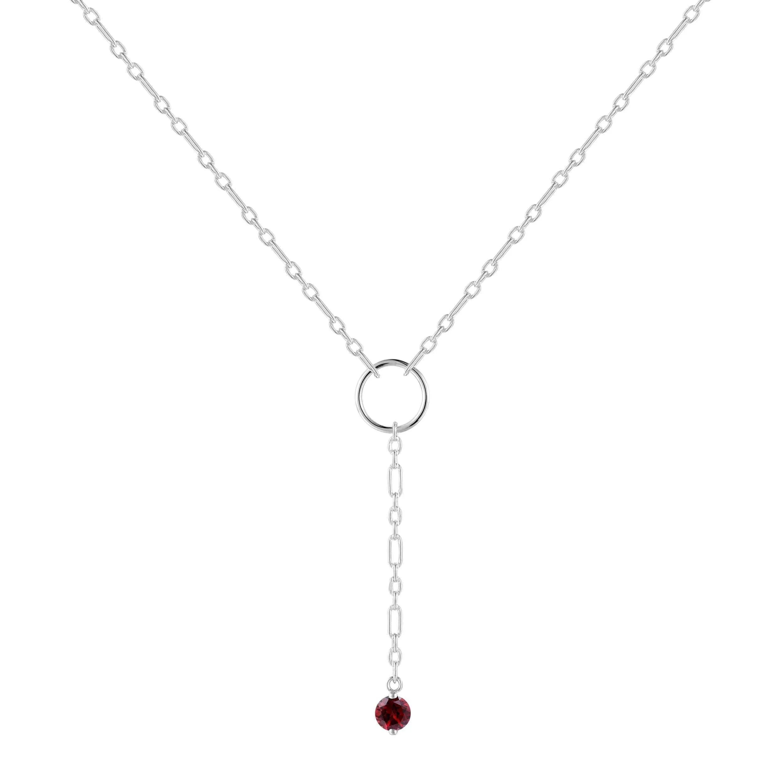 Garnet Drop Necklace