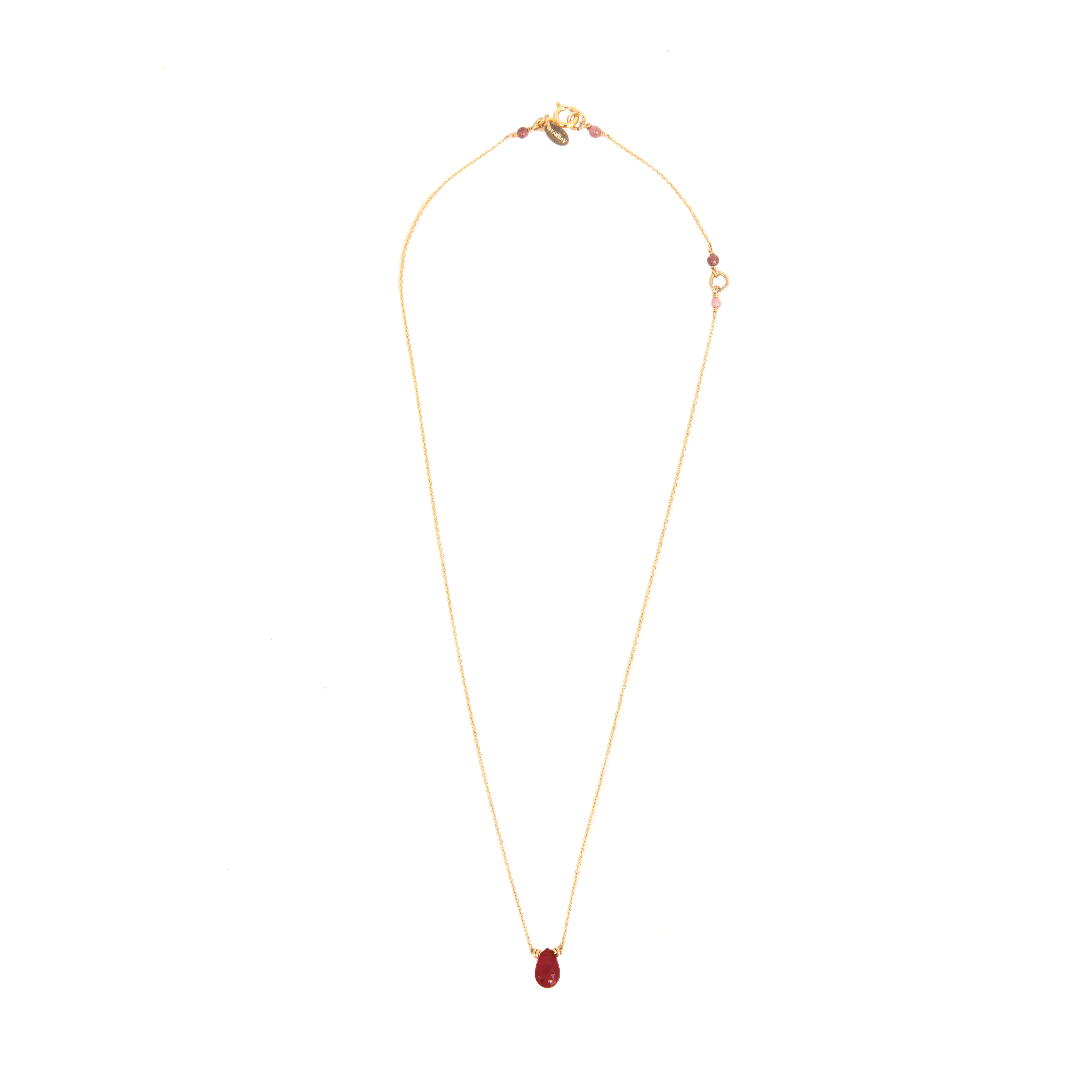 Gem Pendant Necklace (10mm) - Garnet