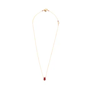 Gem Pendant Necklace (10mm) - Garnet