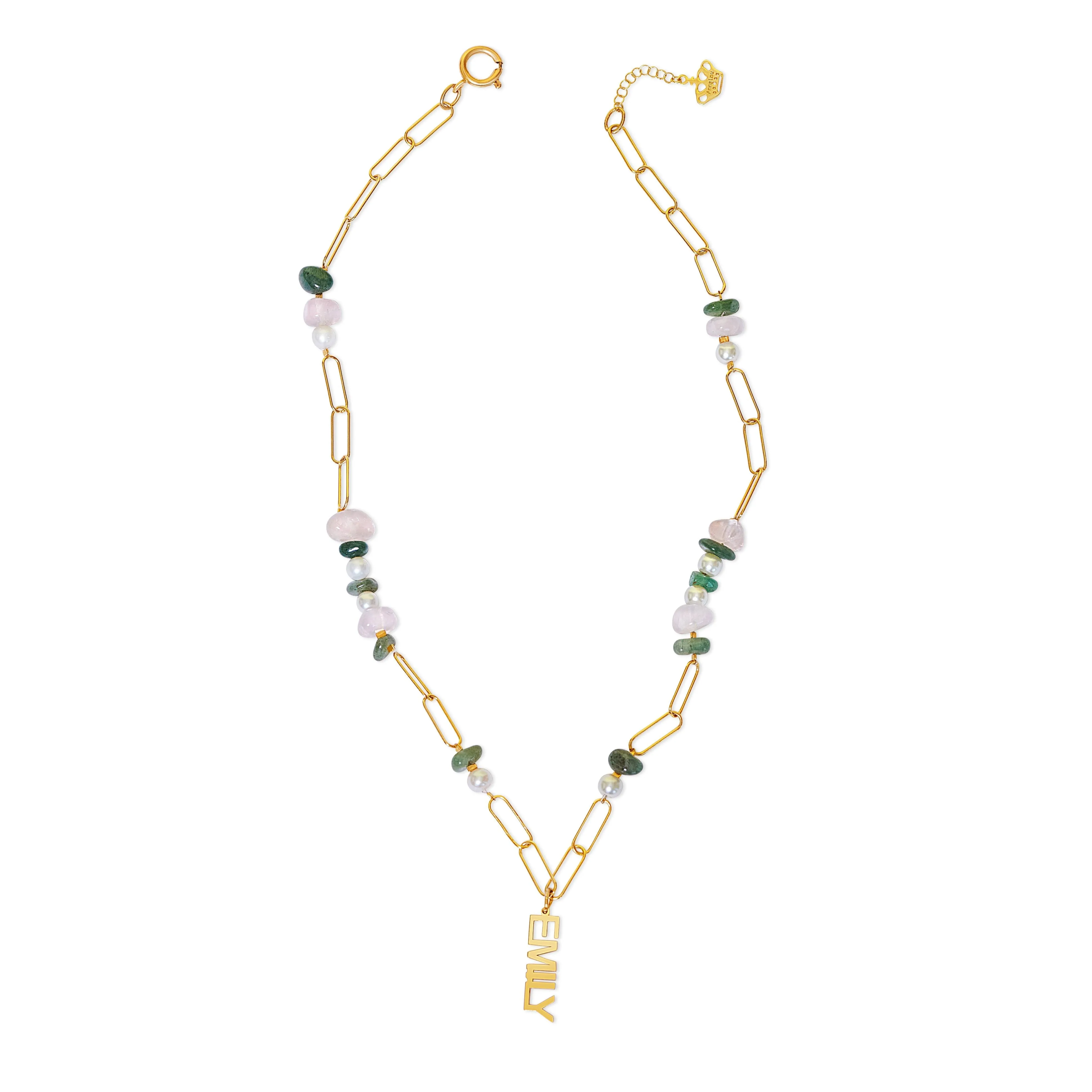 Gemstone name necklace