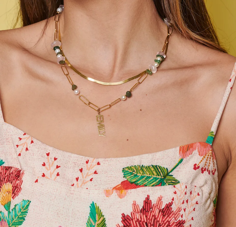 Gemstone name necklace
