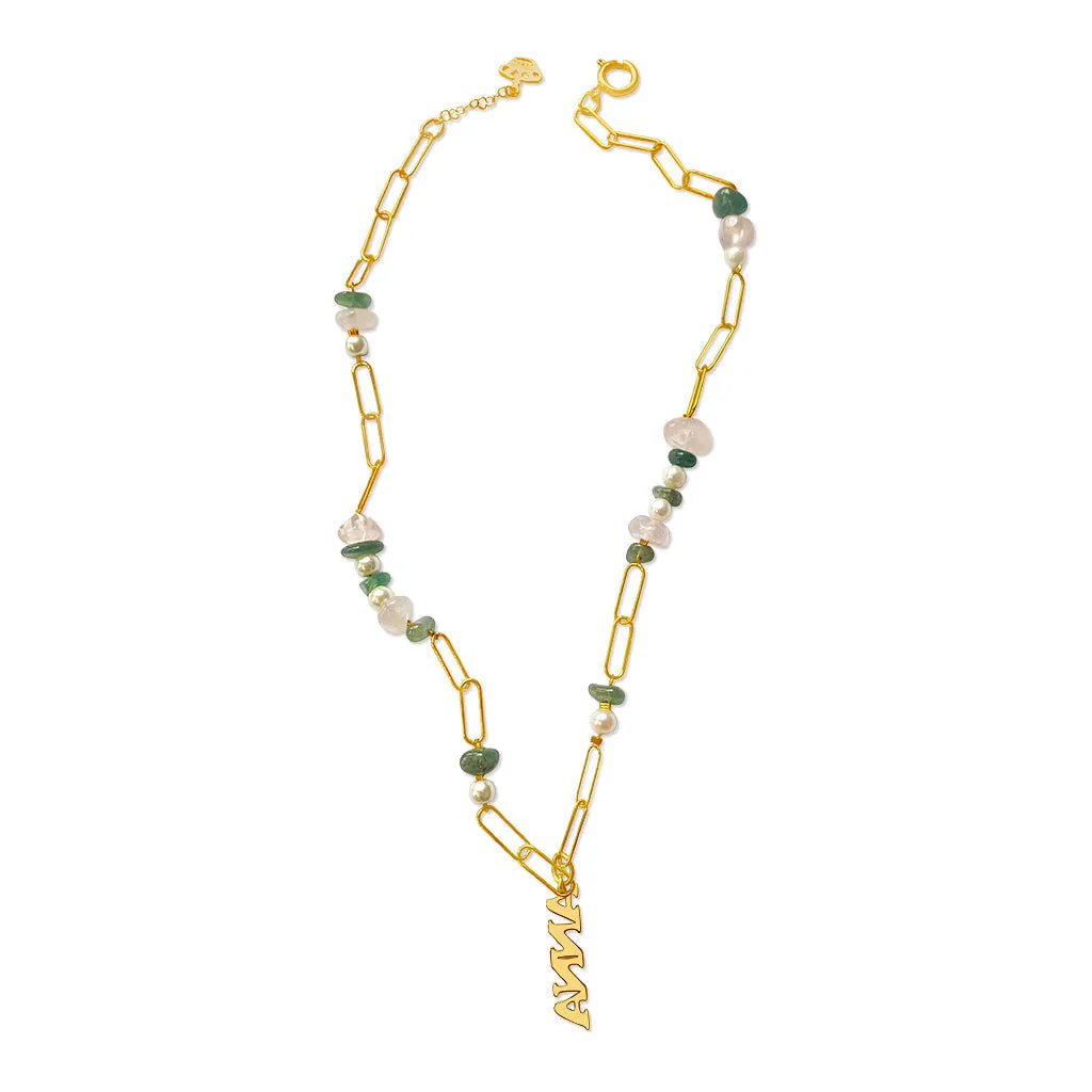 Gemstone name necklace