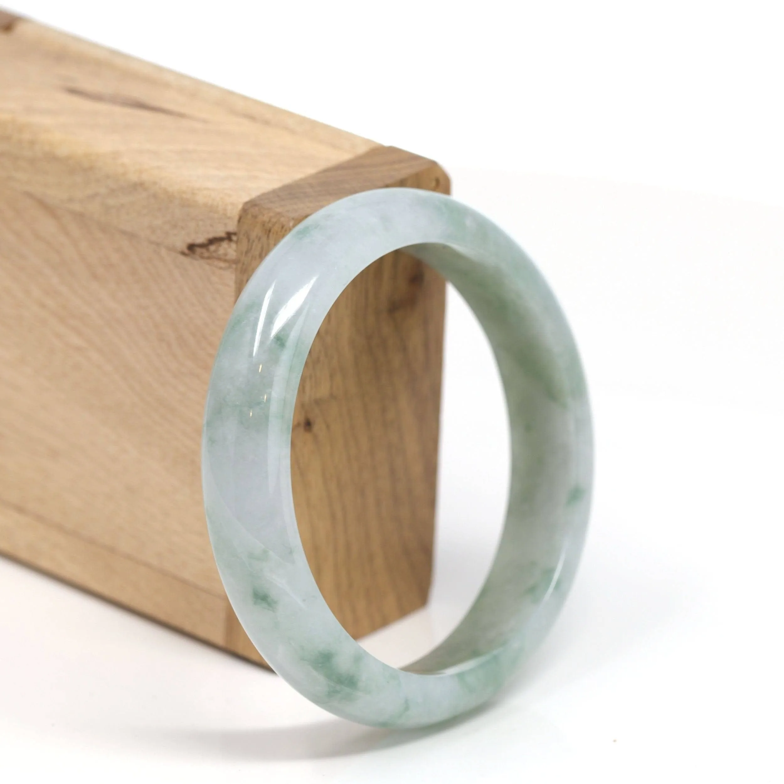 Genuine Burmese Jadeite Jade Bangle Bracelet (57.4 mm) #T158