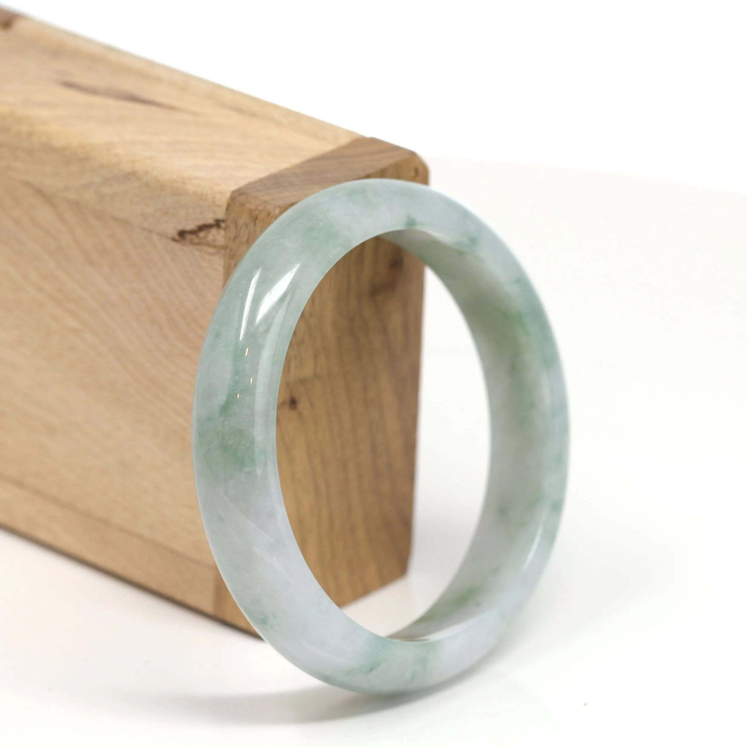 Genuine Burmese Jadeite Jade Bangle Bracelet (57.4 mm) #T158