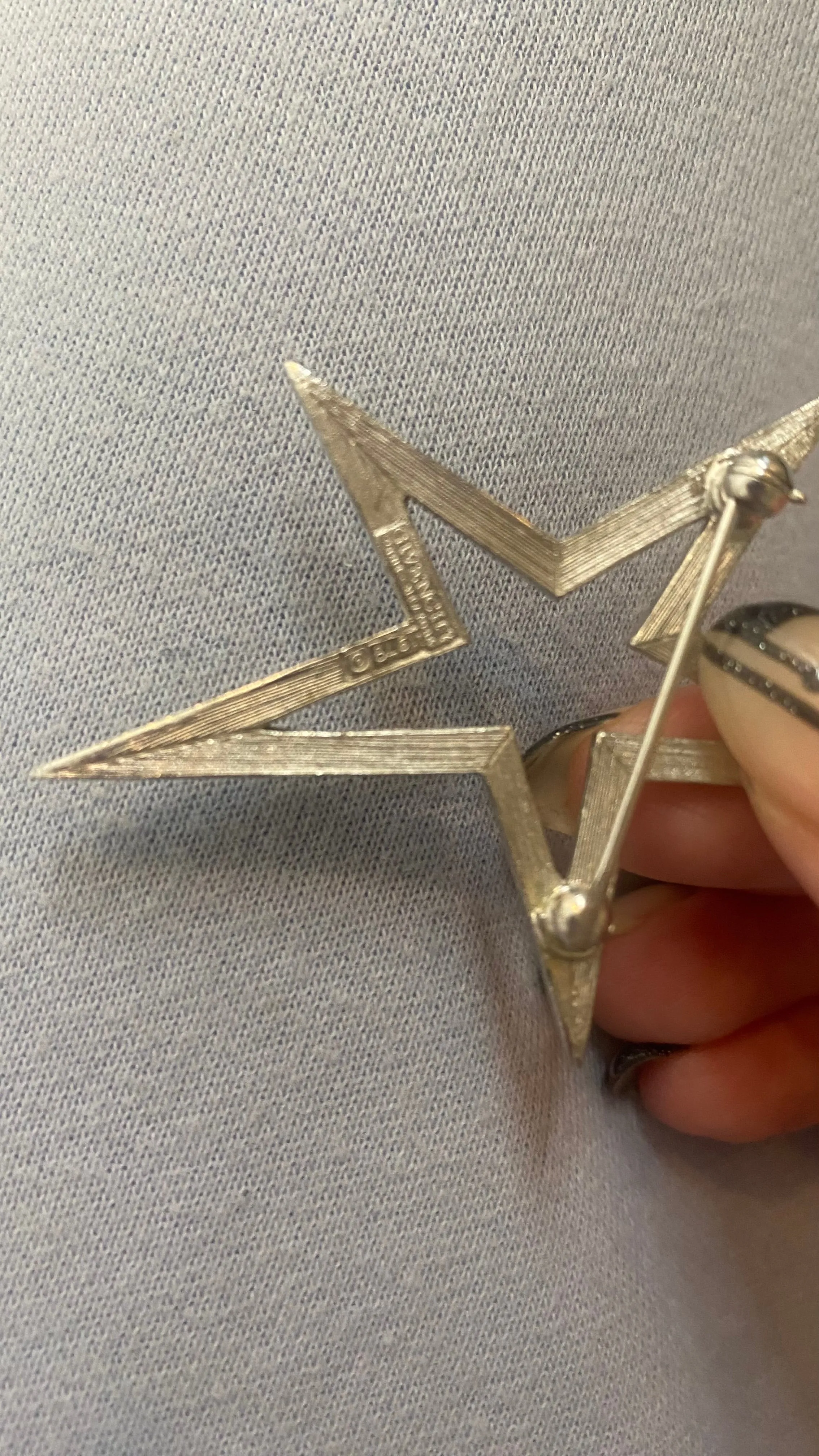 Givenchy Paris New York Silver and Rhinestone Brooch