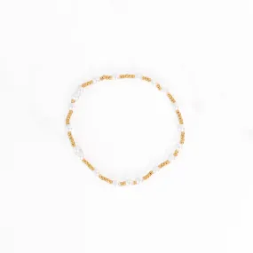 Gold Beaded Bracelet with Pearls