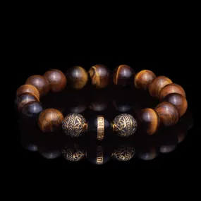 Gold Black Enamel Tiger Eye Bracelet