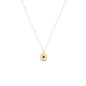 Gold Necklace With Sapphire Stone