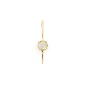 Gold Quartz Necklace Bar Design Round Superior Quality Inlaid Pendant