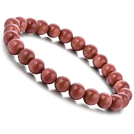 Gold Sandstone Healing Chakra Bracelet Crystal Healing Bracelet Gemstone Jewellery Beaded Stone Bracelet for Men & Women, Bead Size 10 mm