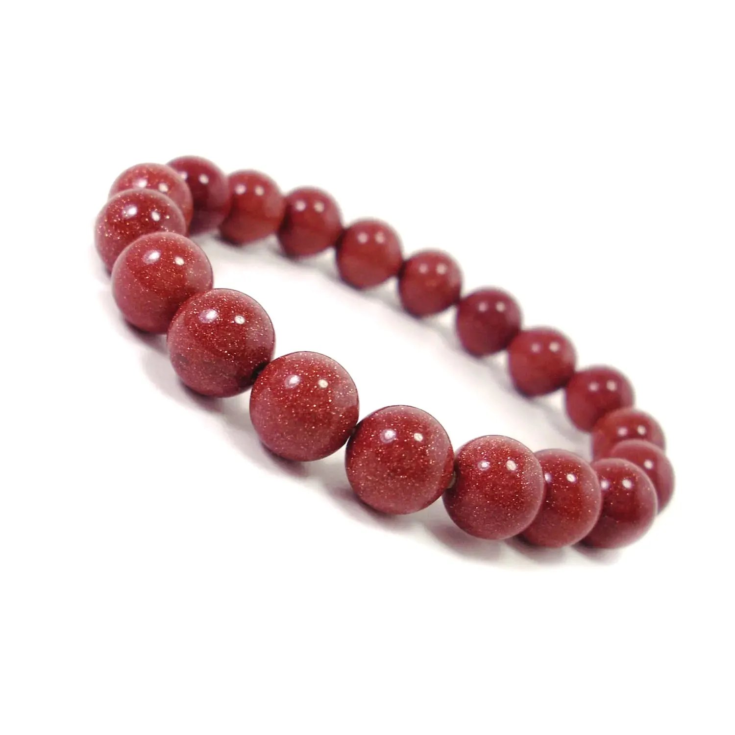 Gold Sandstone Healing Chakra Bracelet Crystal Healing Bracelet Gemstone Jewellery Beaded Stone Bracelet for Men & Women, Bead Size 10 mm