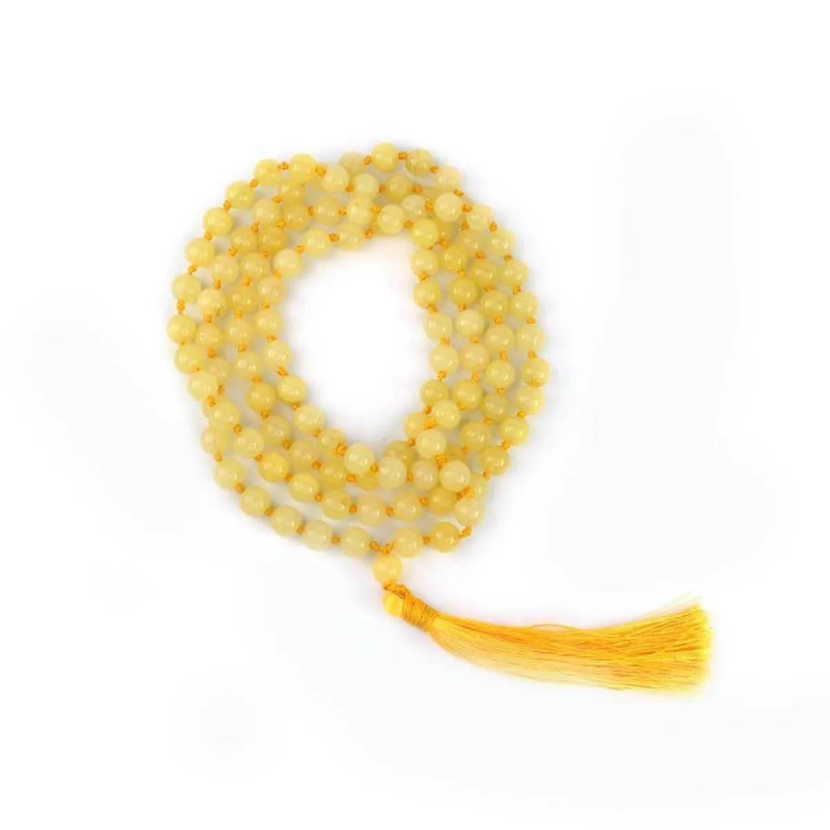 Golden Quartz Round Bead Mala