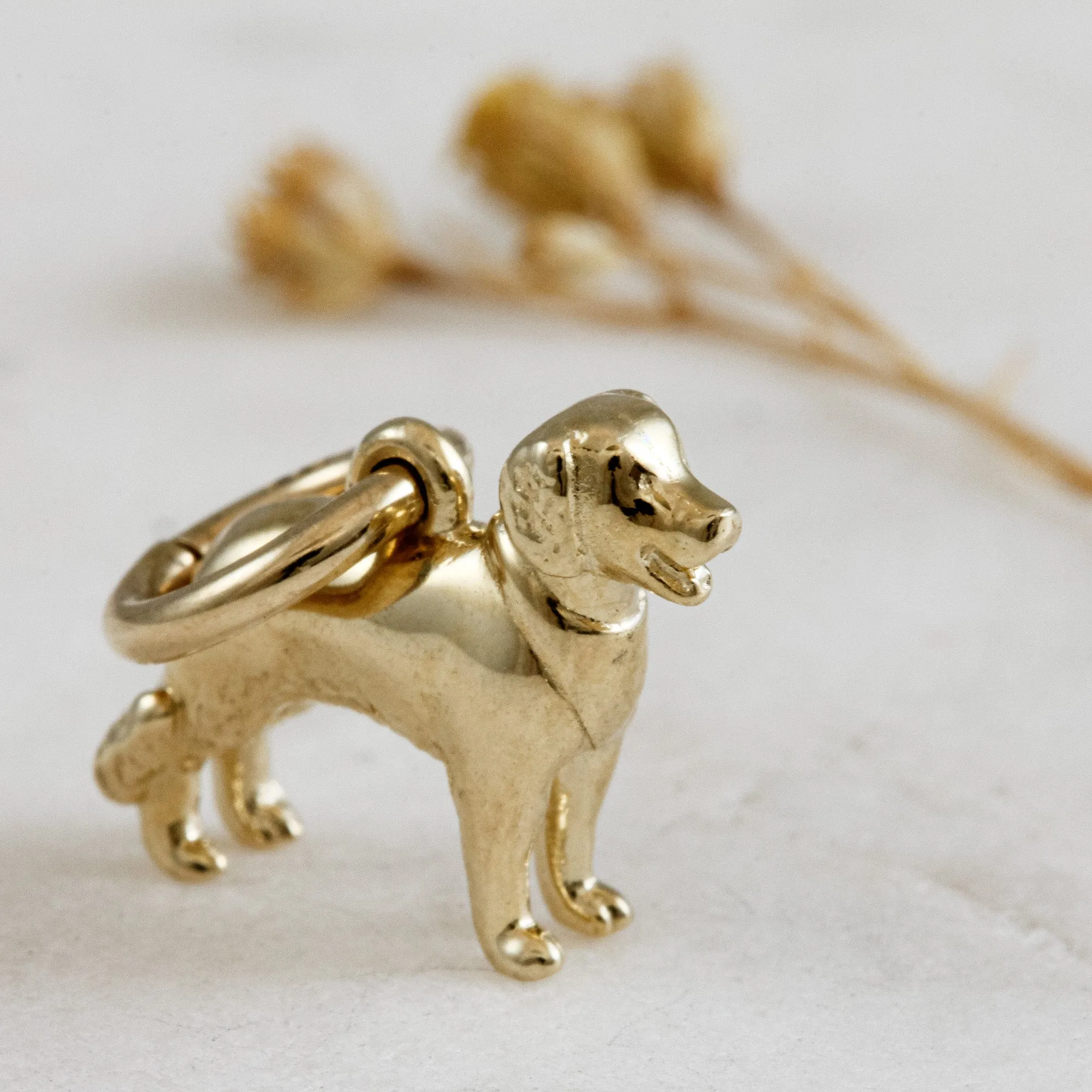 Golden Retriever Solid Gold Dog Charm
