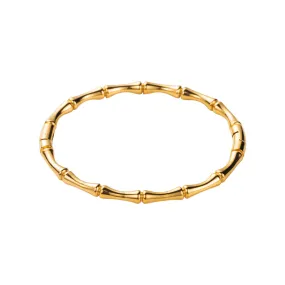 Golden Stainless Steel Bamboo Joint Closed Loop Bracelet